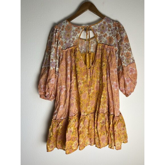 American Eagle S Jenn Tran Dress Floral Swingy Patchwork Mini Peasant Cottage - Picture 8 of 8